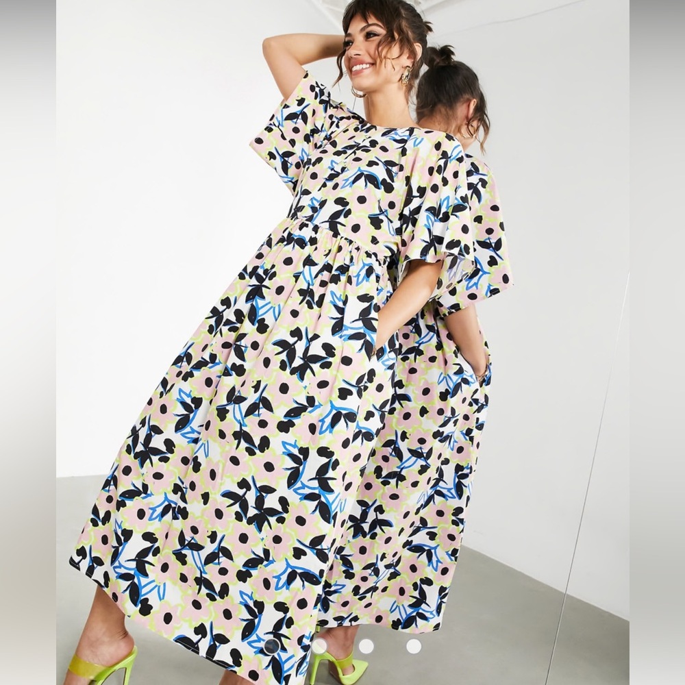 ASOS EDITION Floral Cotton Minidress 6